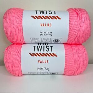 Big Twist Value Yarn Cotton Candy - 2 Skeins NEW